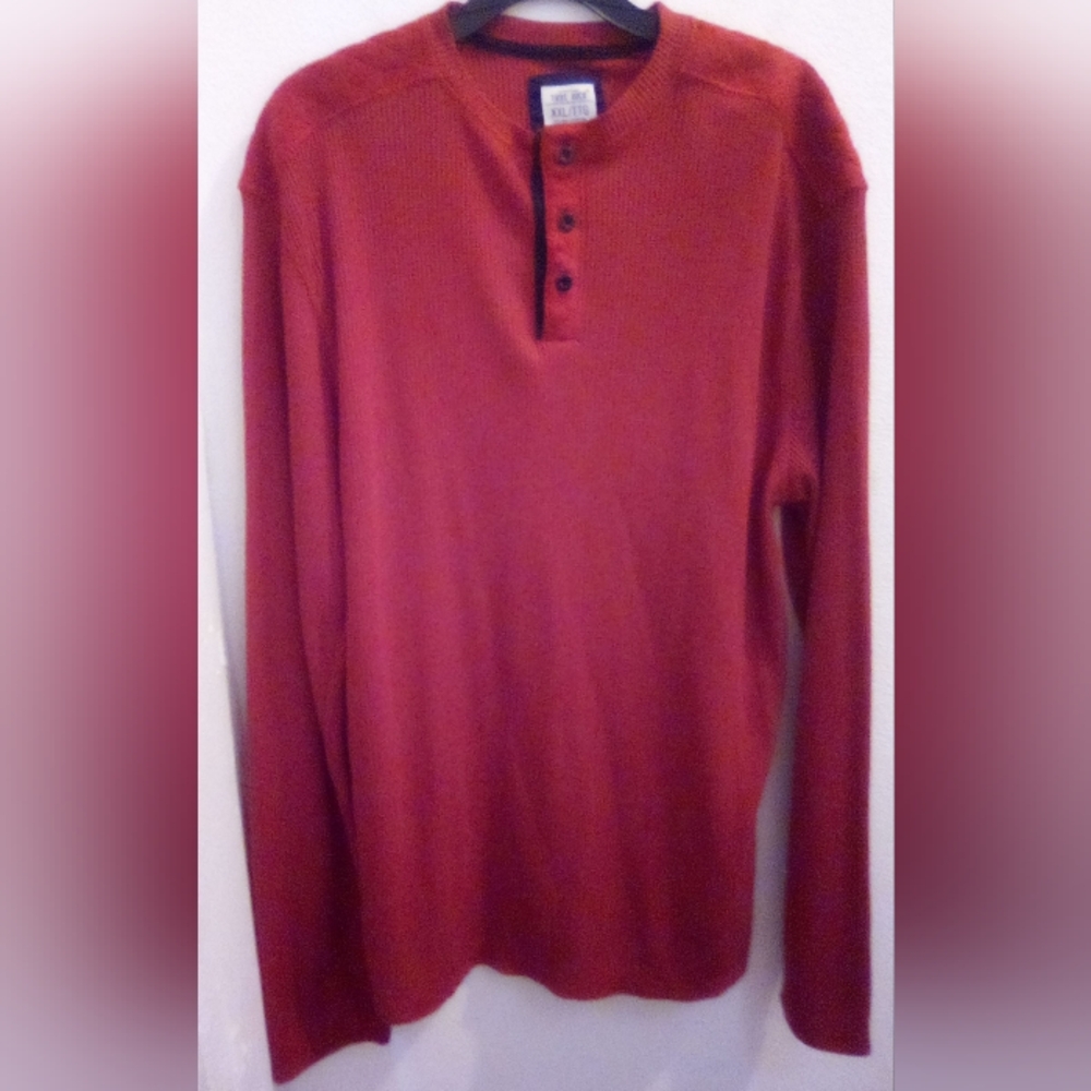 TRUE ROCK Men's Red Knit Long Sleeve Shirt Size XXL